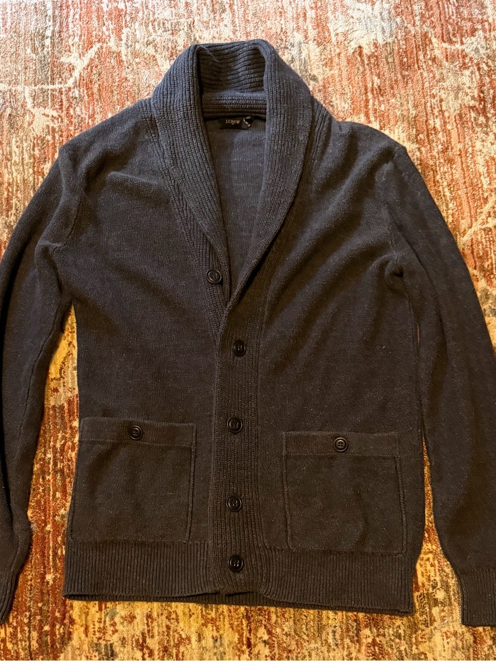 J. Crew Men's Shawl Collar Cardigan - Gray